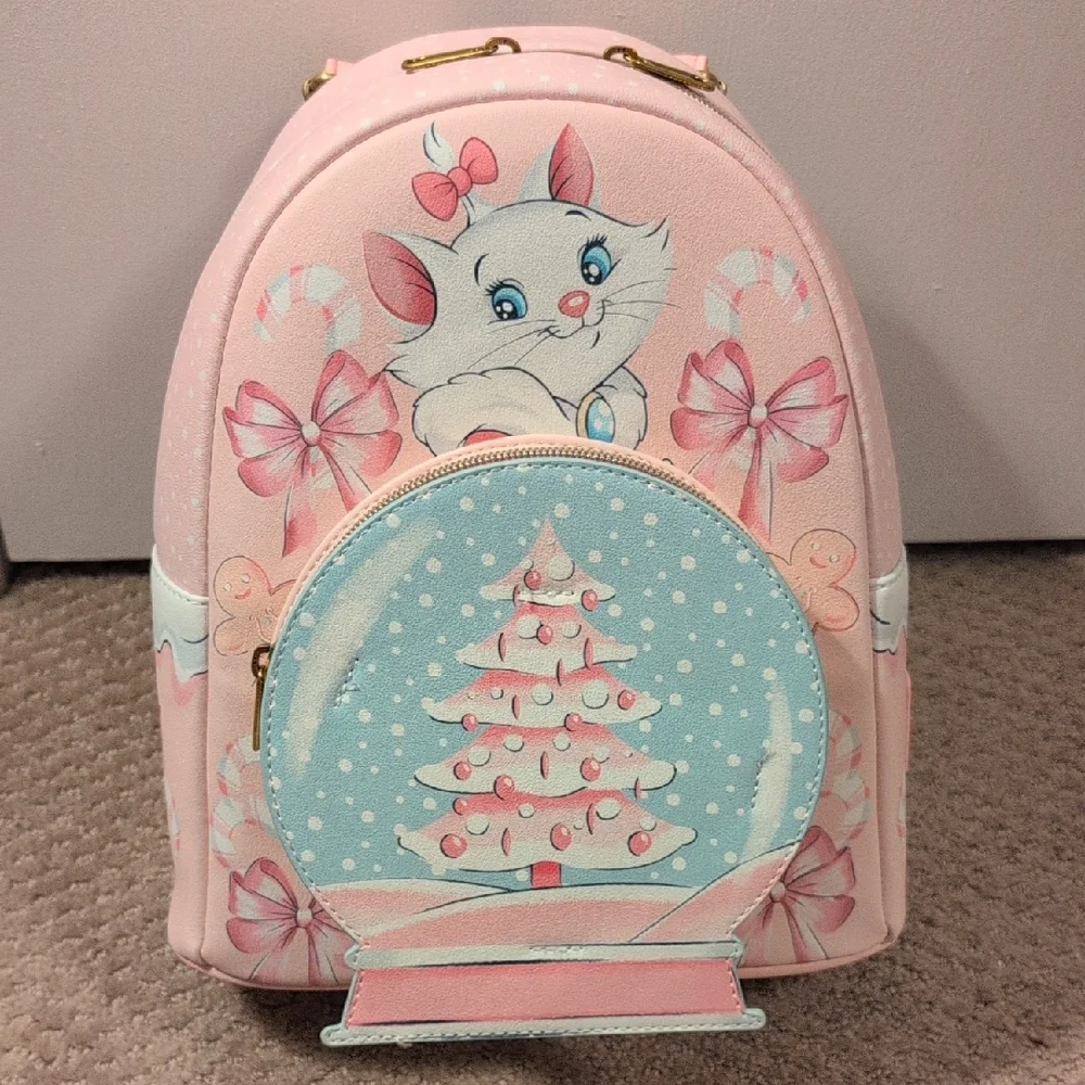 Loungefly Disney Marie Aristocats Snow Globe Backpack NWT